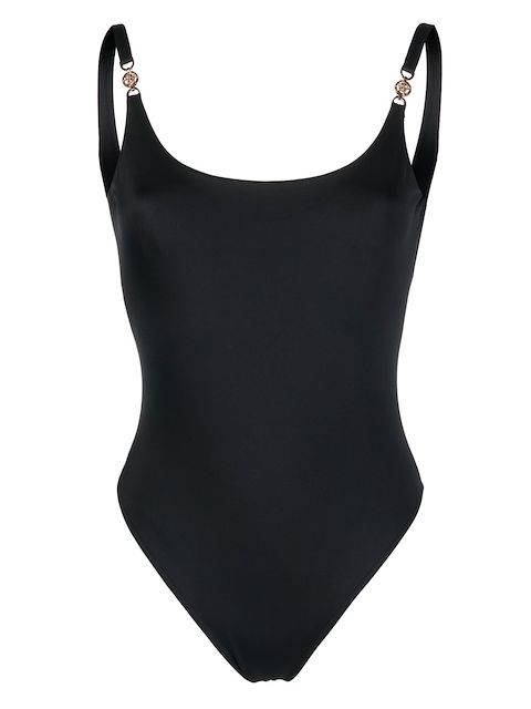Versace Greca-detail scoop swimsuit