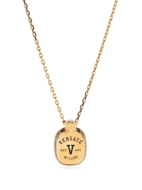 Versace Medusa-charm logo-engraved necklace