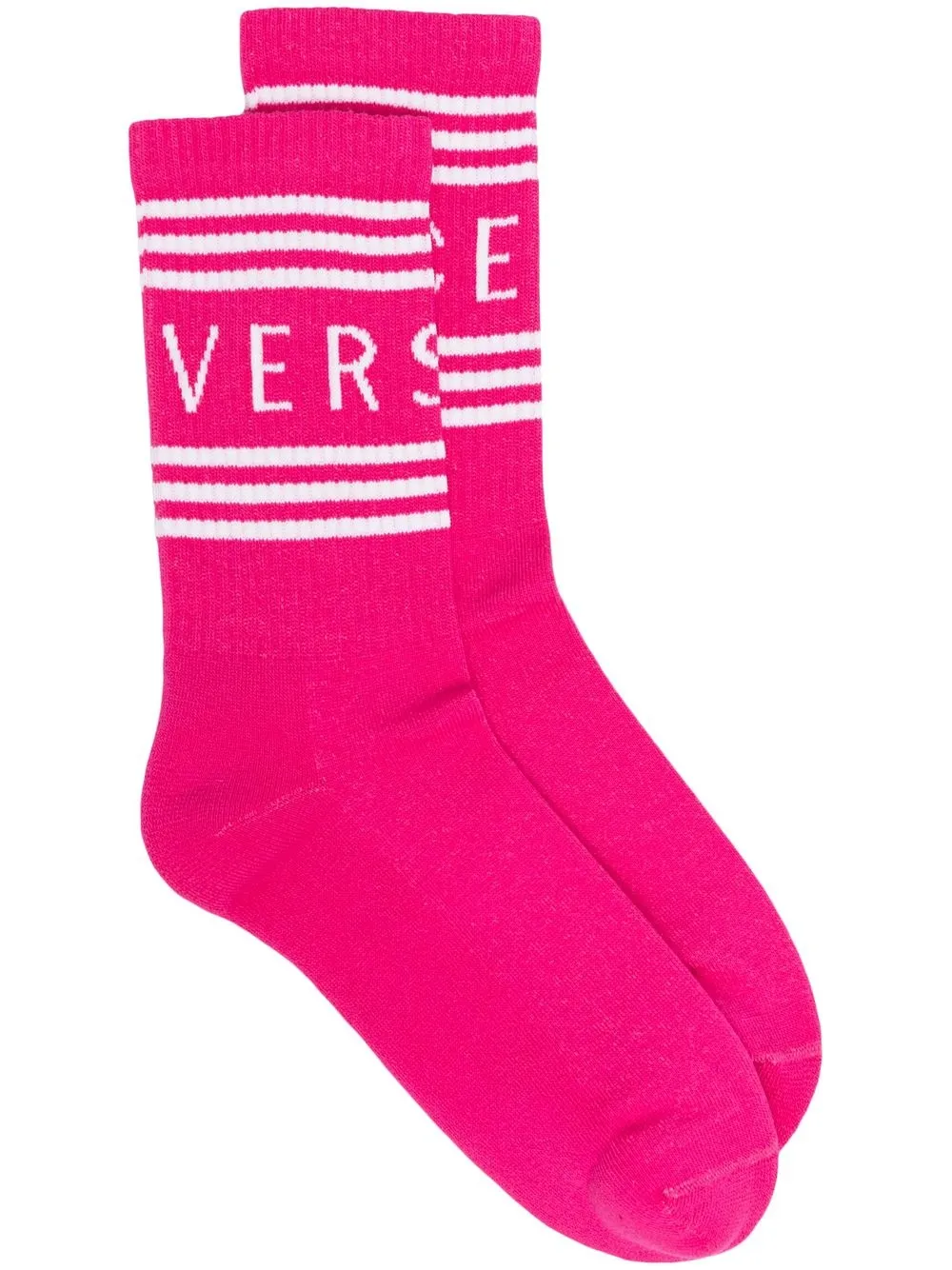 

Versace logo-knit socks - Pink