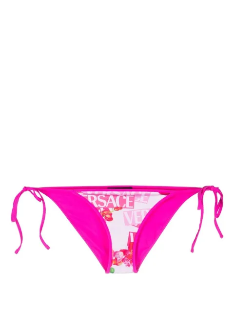 Versace Reversible Logo Orchid bikini bottoms