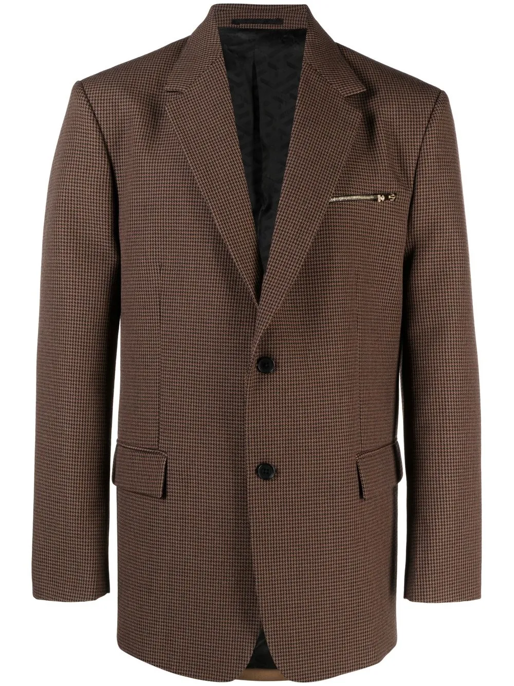 

Versace check-print single-breasted blazer - Brown