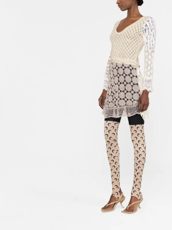 Marine Serre Crochet Mini Dress | Neutrals | FARFETCH ID