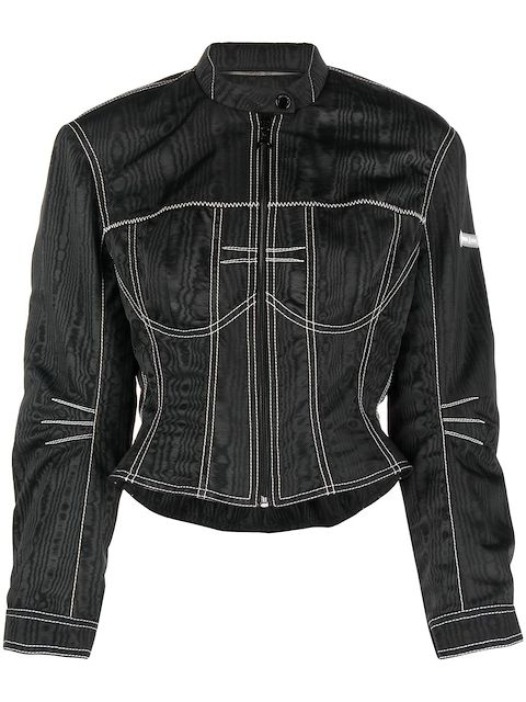 Marine Serre moiré-effect fitted jacket