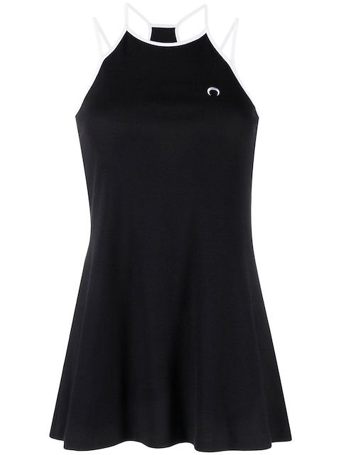 Marine Serre logo-embellished halterneck dress