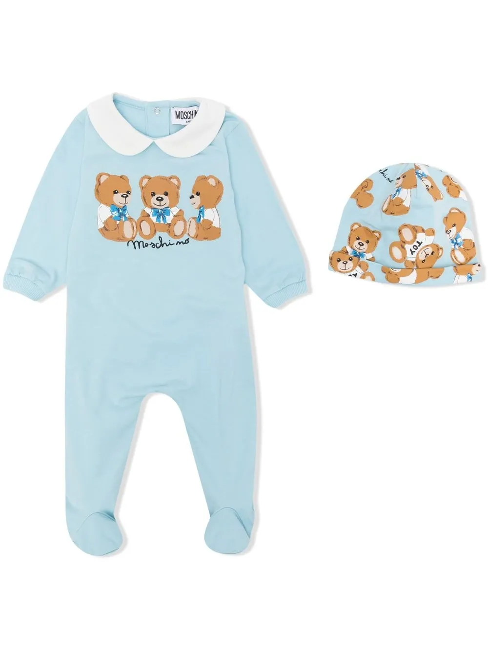 

Moschino Kids body con motivo Teddy Bear - Azul