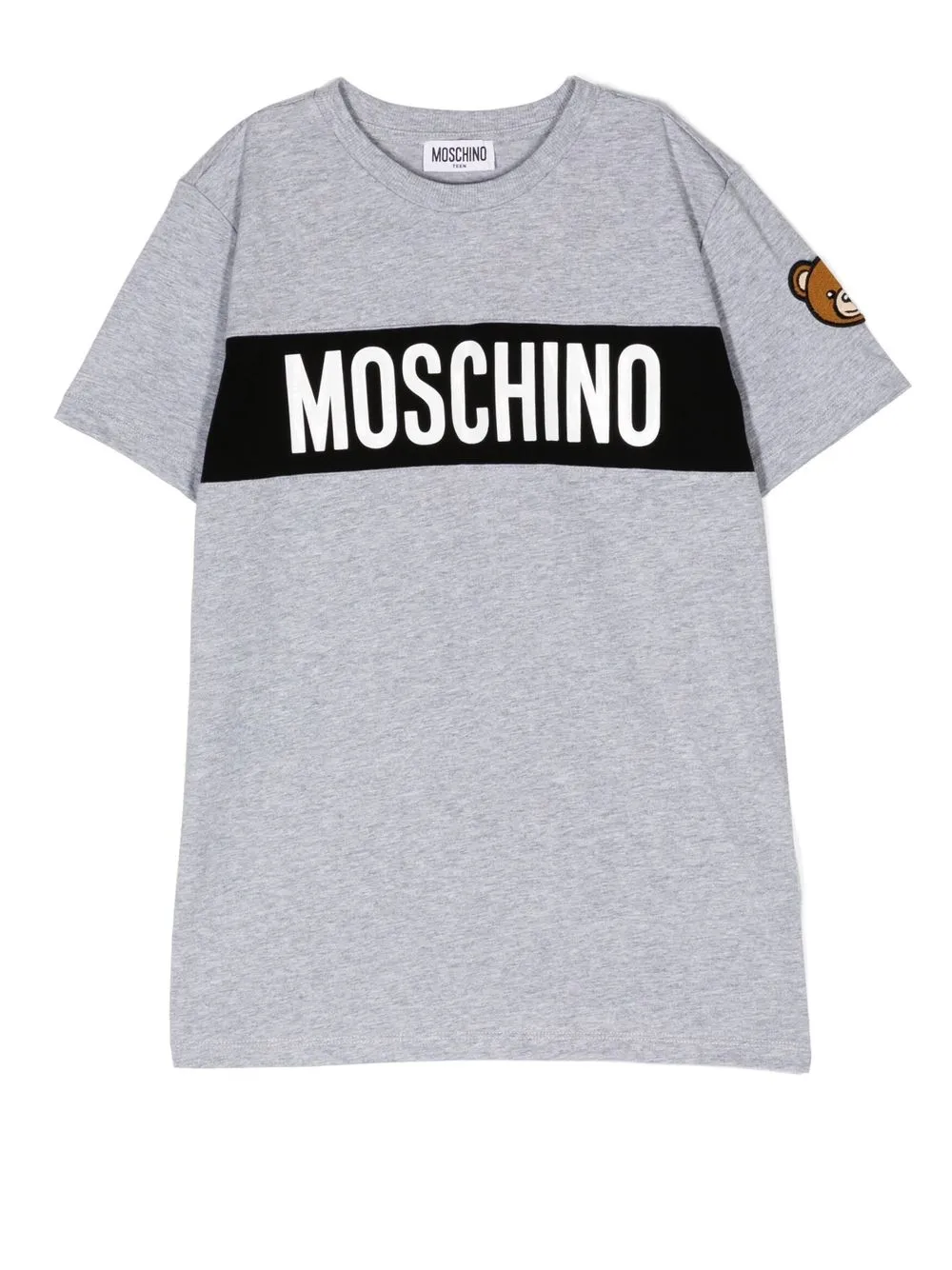 

Moschino Kids playera con logo estampado - Gris