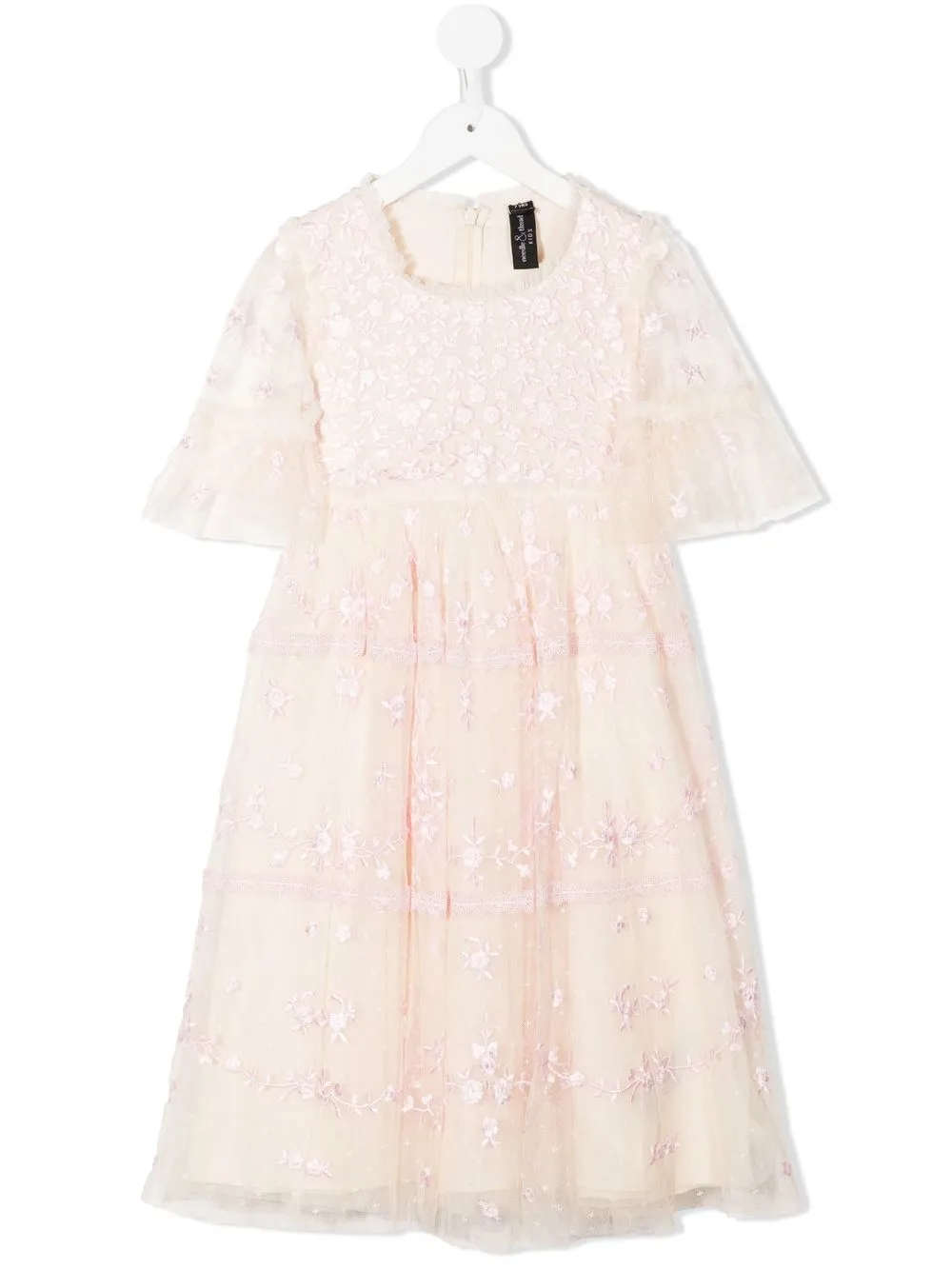 

Needle & Thread floral-lace short-sleeve dress - White