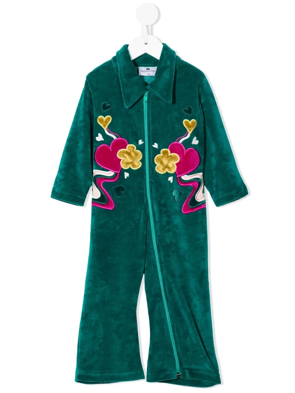 

Raspberry Plum Elena appliqué-detail zip-up jumpsuit - Green
