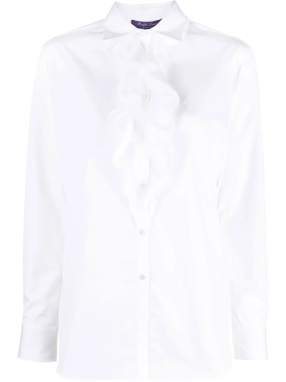 

Ralph Lauren Collection blusa con botones y volantes - Blanco