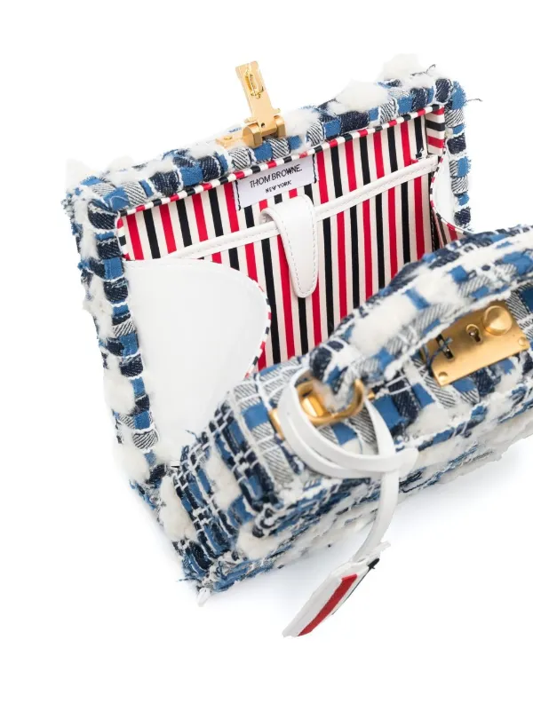 【関税&送料込】Thom Browne Embroidered Stretch Tweed Mini S Thom Browne Mini Denim Pouf Tweed Bag | Blue | FARFETCH
