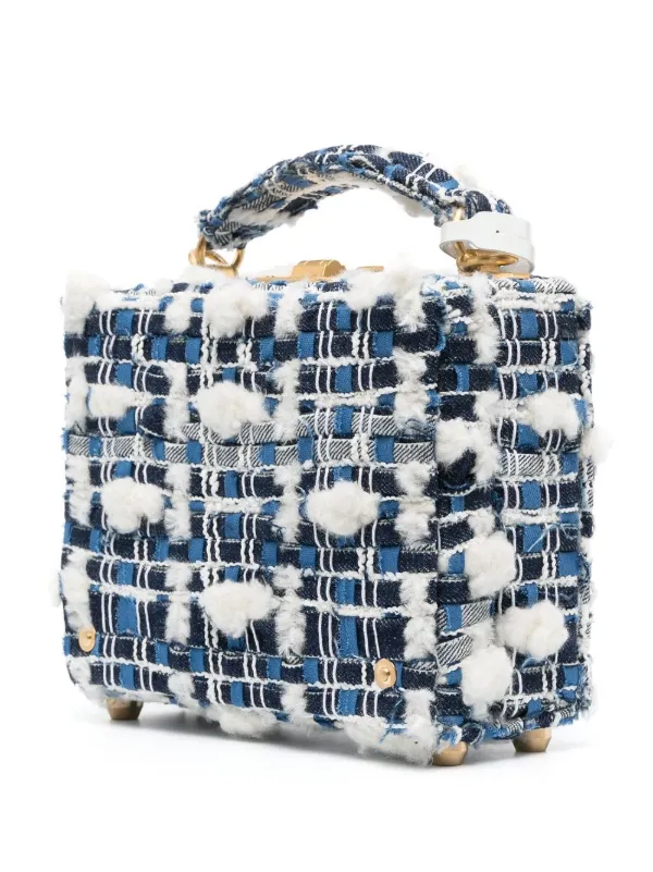 Thom Browne Mini Denim Pouf Tweed Bag | Blue | FARFETCH