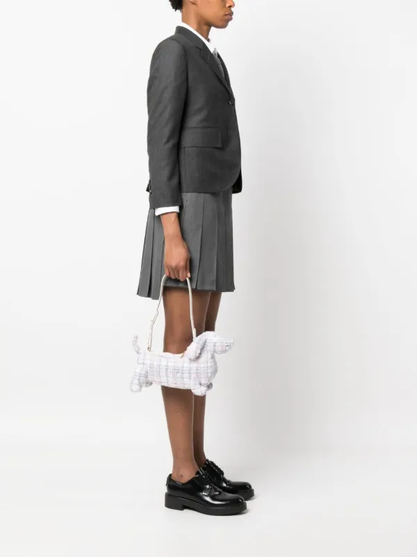 【関税込み】Thom Browne ホワイト Hector バッグ Thom Browne Hector Tweed Shoulder Bag | White | FARFETCH