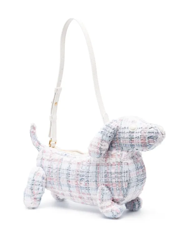 Thom Browne Hector Tweed Shoulder Bag | White | FARFETCH HK