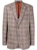 N.Peal plaid-check print button blazer - Brown