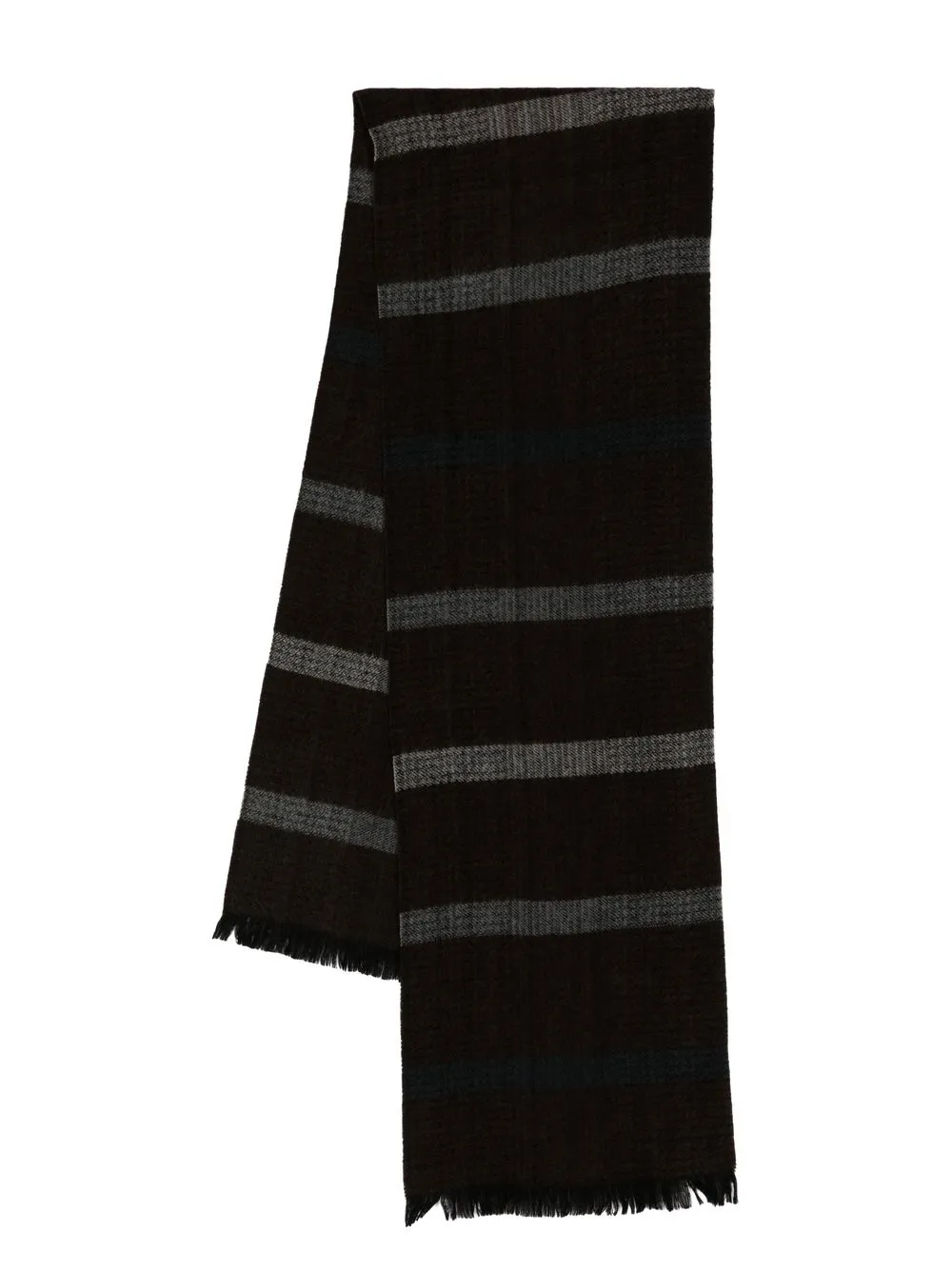 

N.Peal stripe-print knit scarf - Brown