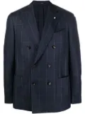 Lardini double-breasted checked blazer - Blue