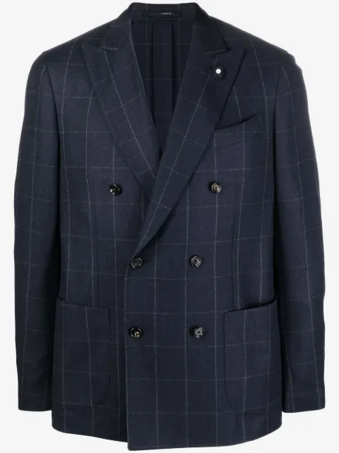Lardini double-breasted checked blazer