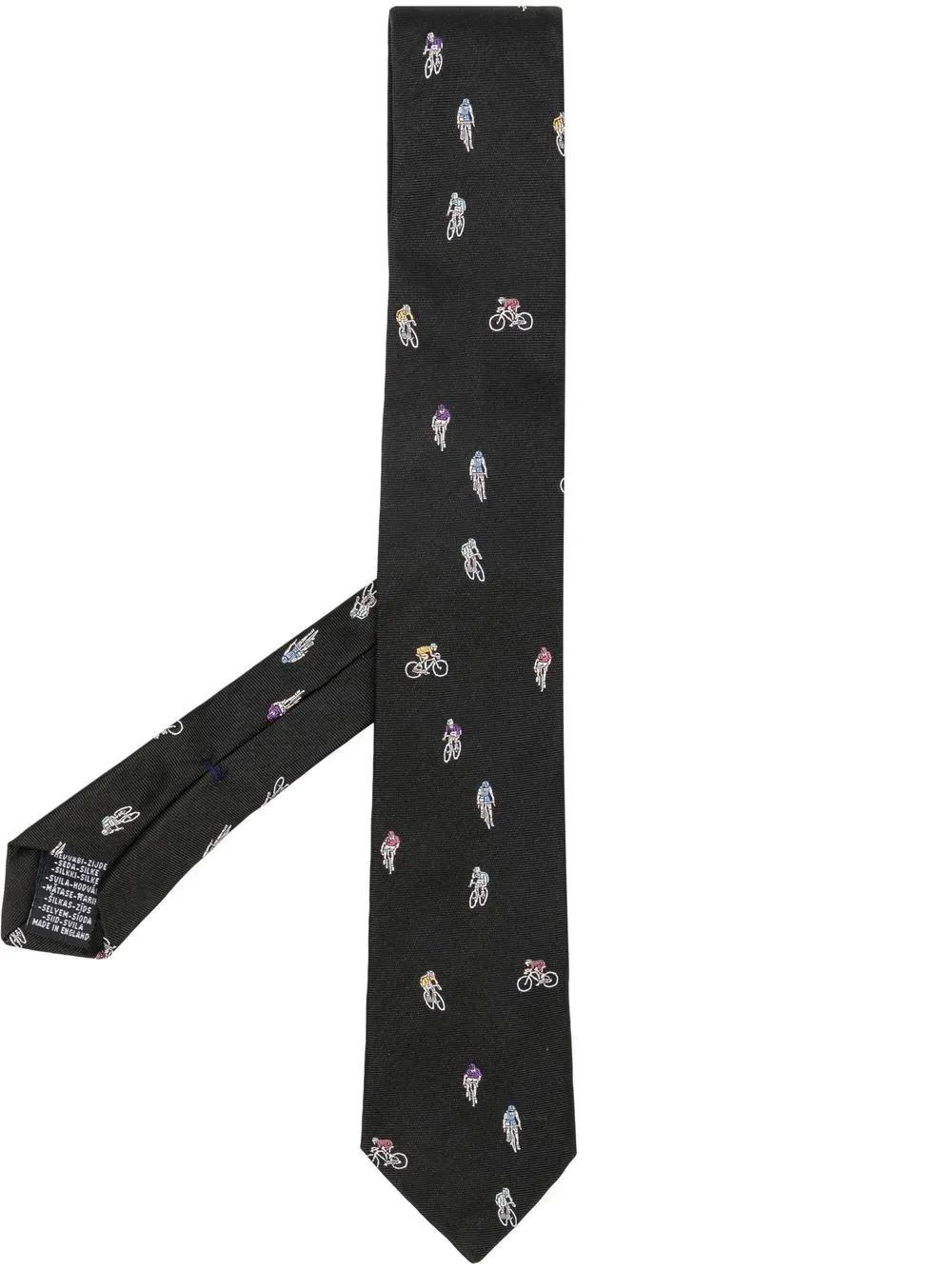 

Paul Smith embroidered silk tie - Black