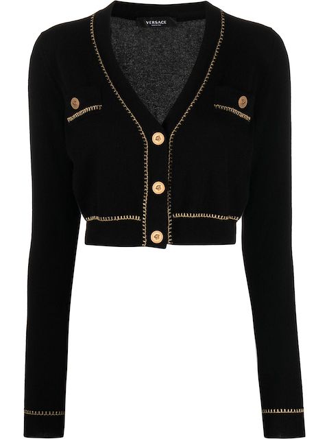 Versace V-neck cropped cardigan