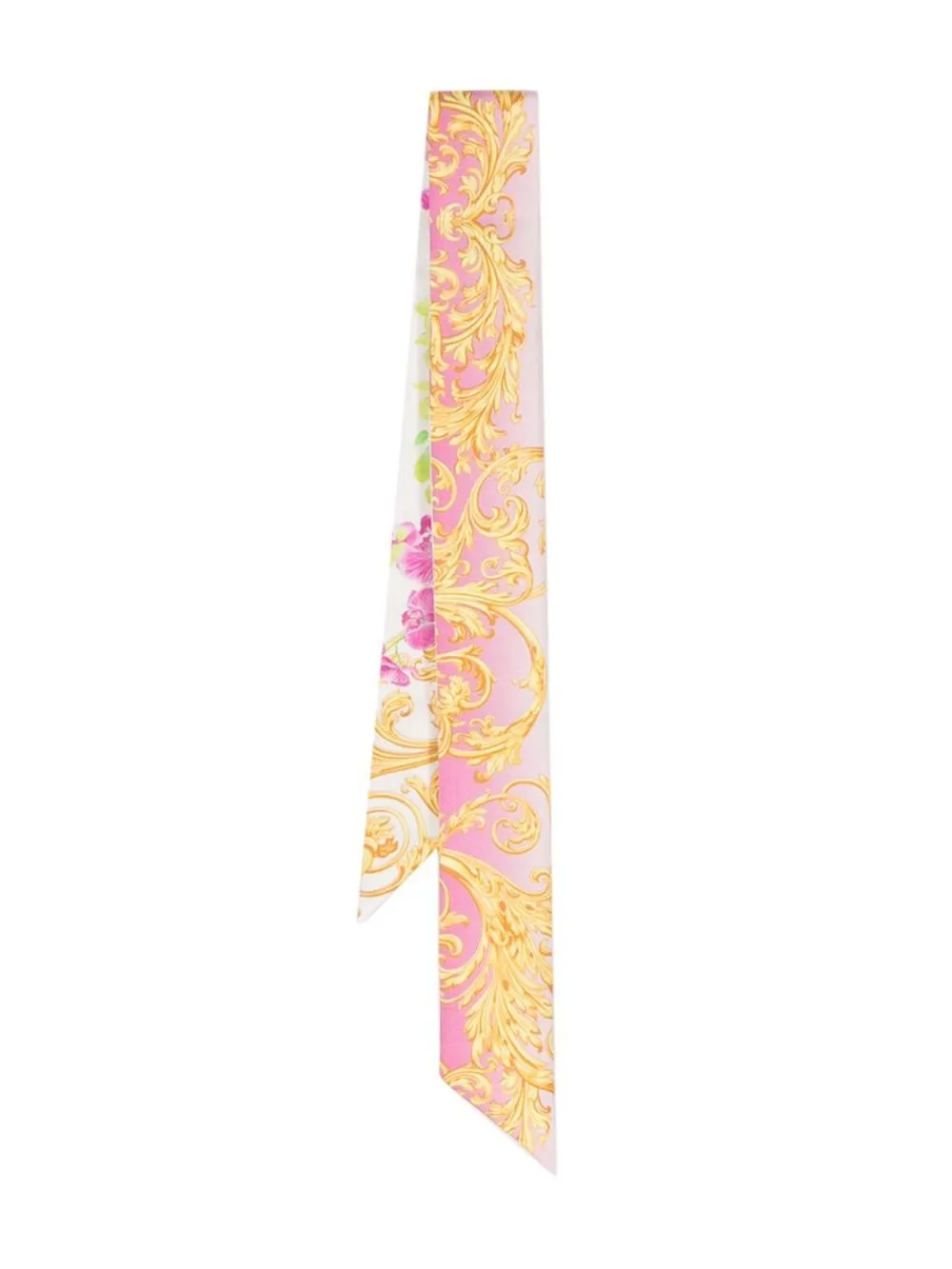 

Versace mascada de seda con estampado Barocco - Blanco