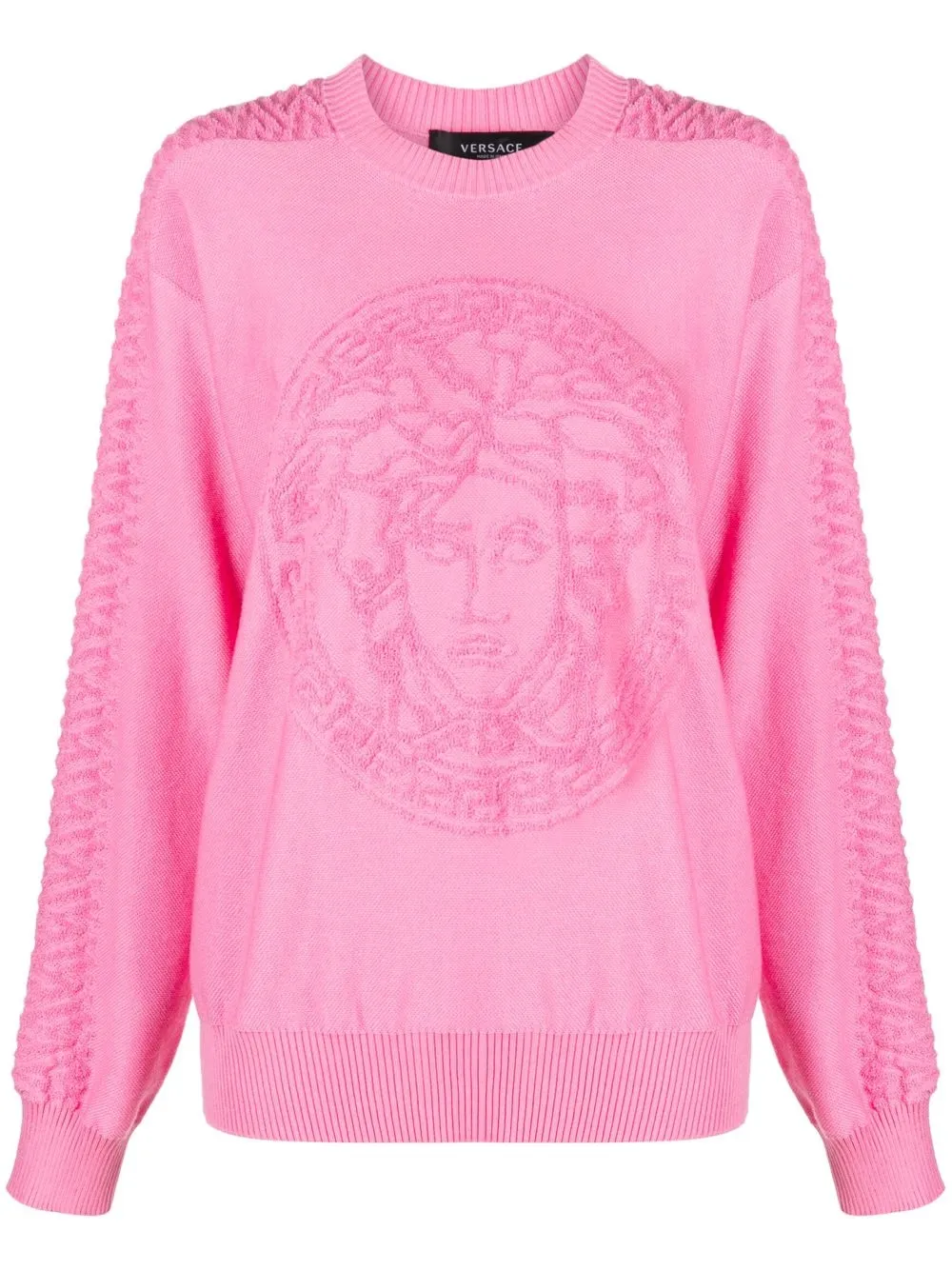 

Versace intarsia-knit motif jumper - Pink