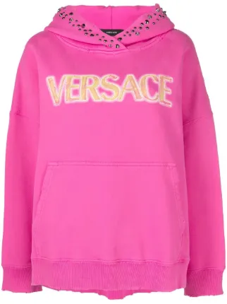 Pink versace hoodie hotsell