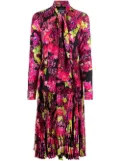 Versace floral-print midi dress - Black