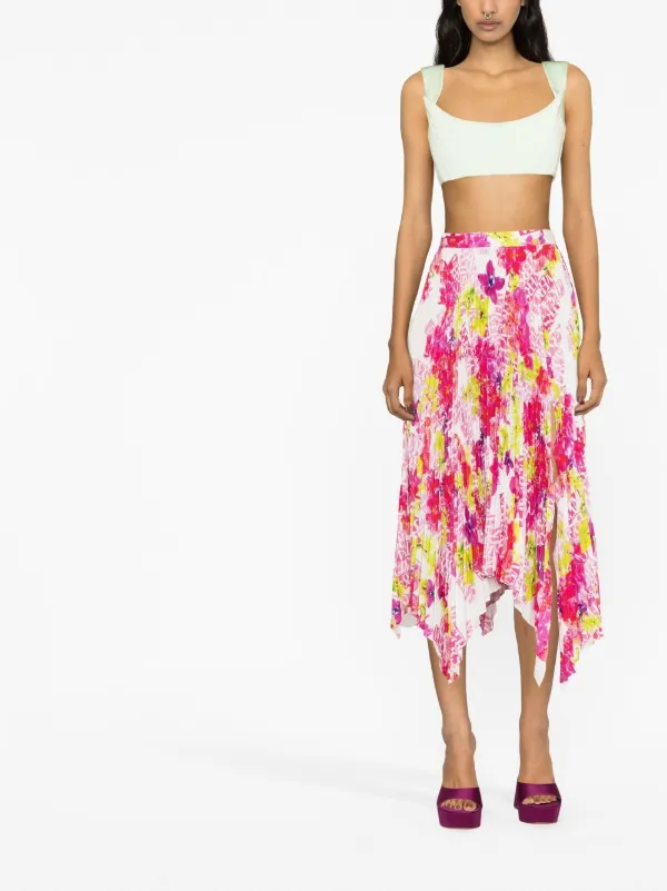 Versace floral-print Pleated Skirt | White | FARFETCH