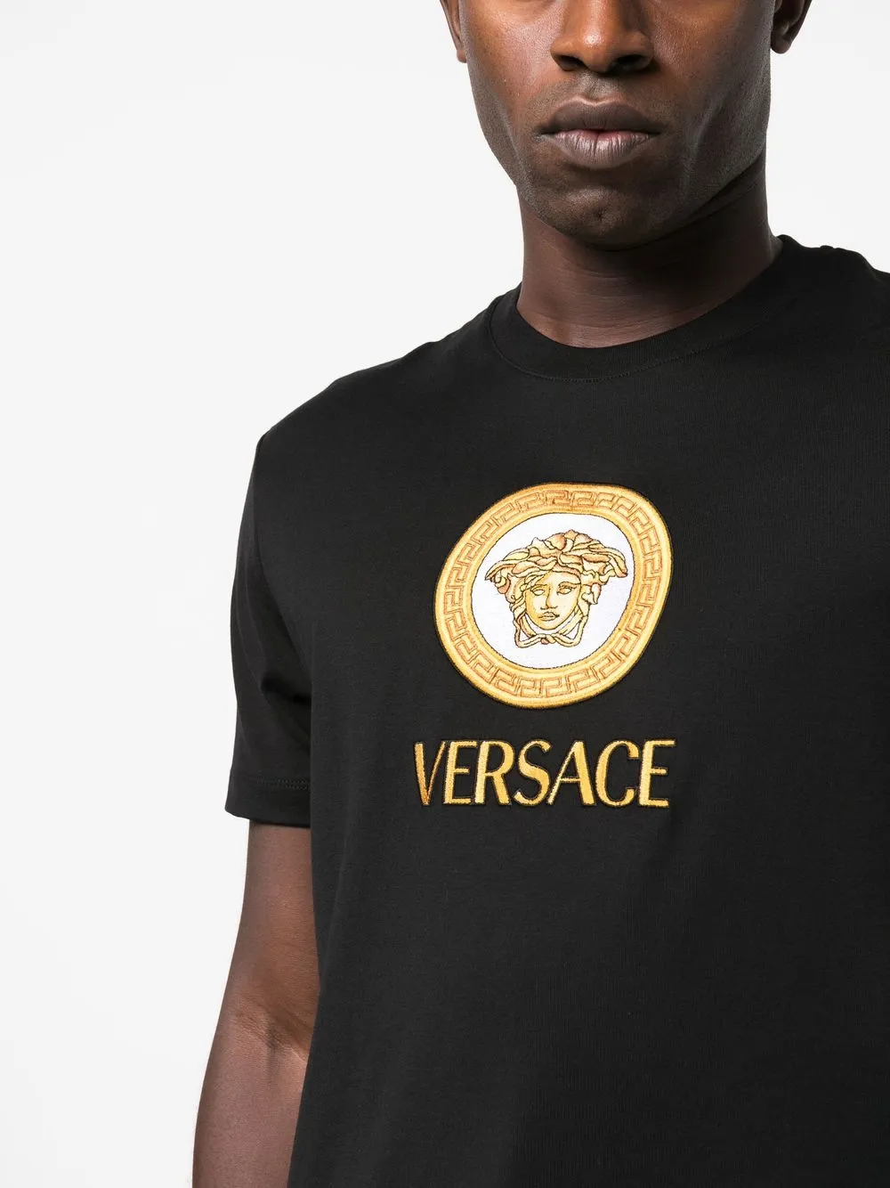 ブラウンのフォロワー様限定割引正規品✨VERSACE メデューサ ロゴ Tシャツ 大きめ.