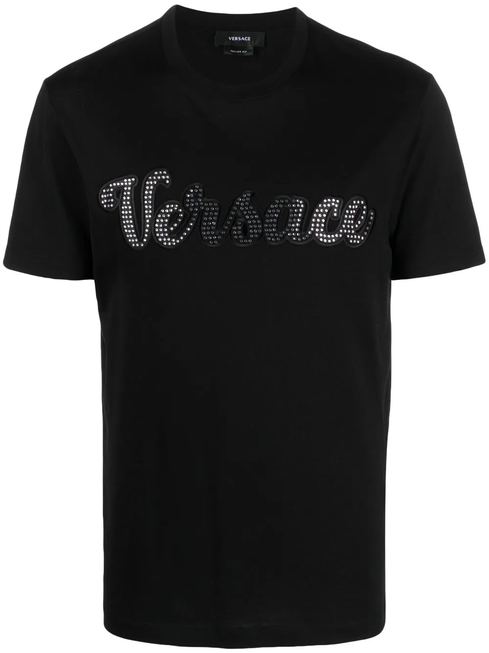 

Versace playera con logo y apliques - Negro