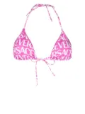 Versace logo-print triangle bikini top - Pink