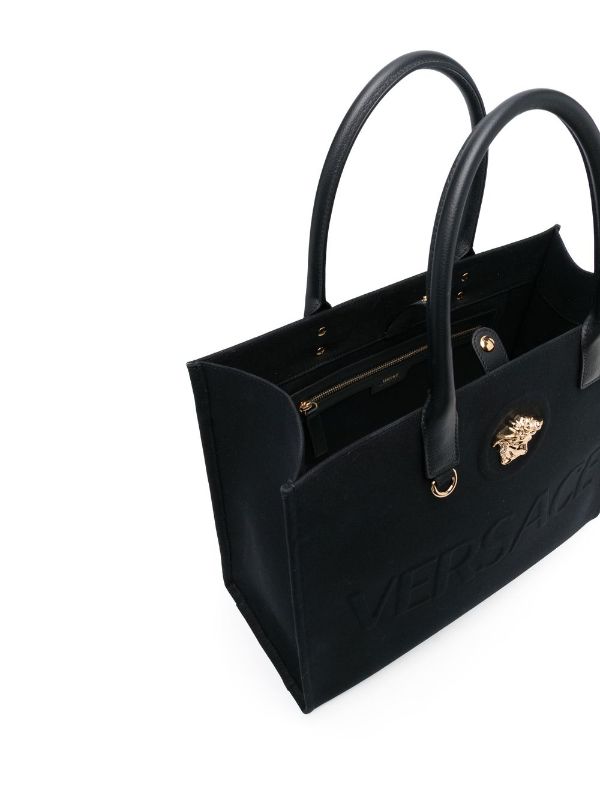 Versace Black La Medusa Tote Bag