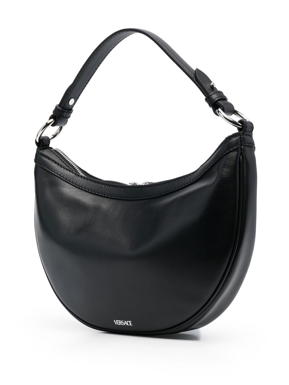 Shop Versace Small Repeat Shoulder Bag In Black