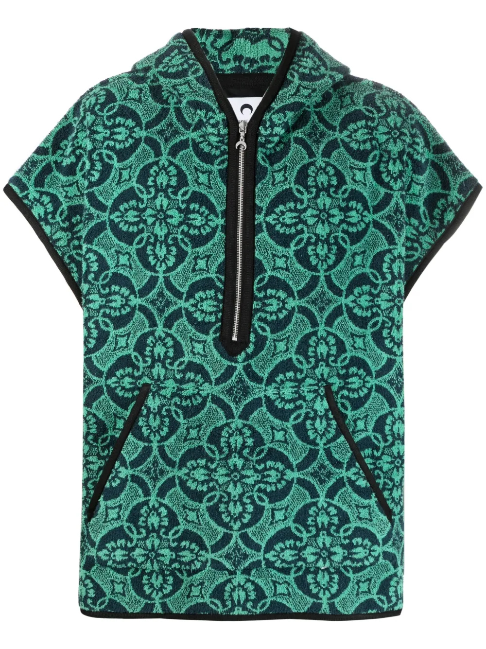 Marine Serre Oriental Towels Boxy Tailored Jacket In Green