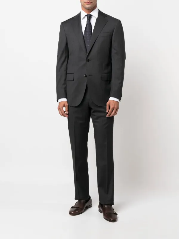 Corneliani single-breasted virgin-wool Suit | Grey | FARFETCH