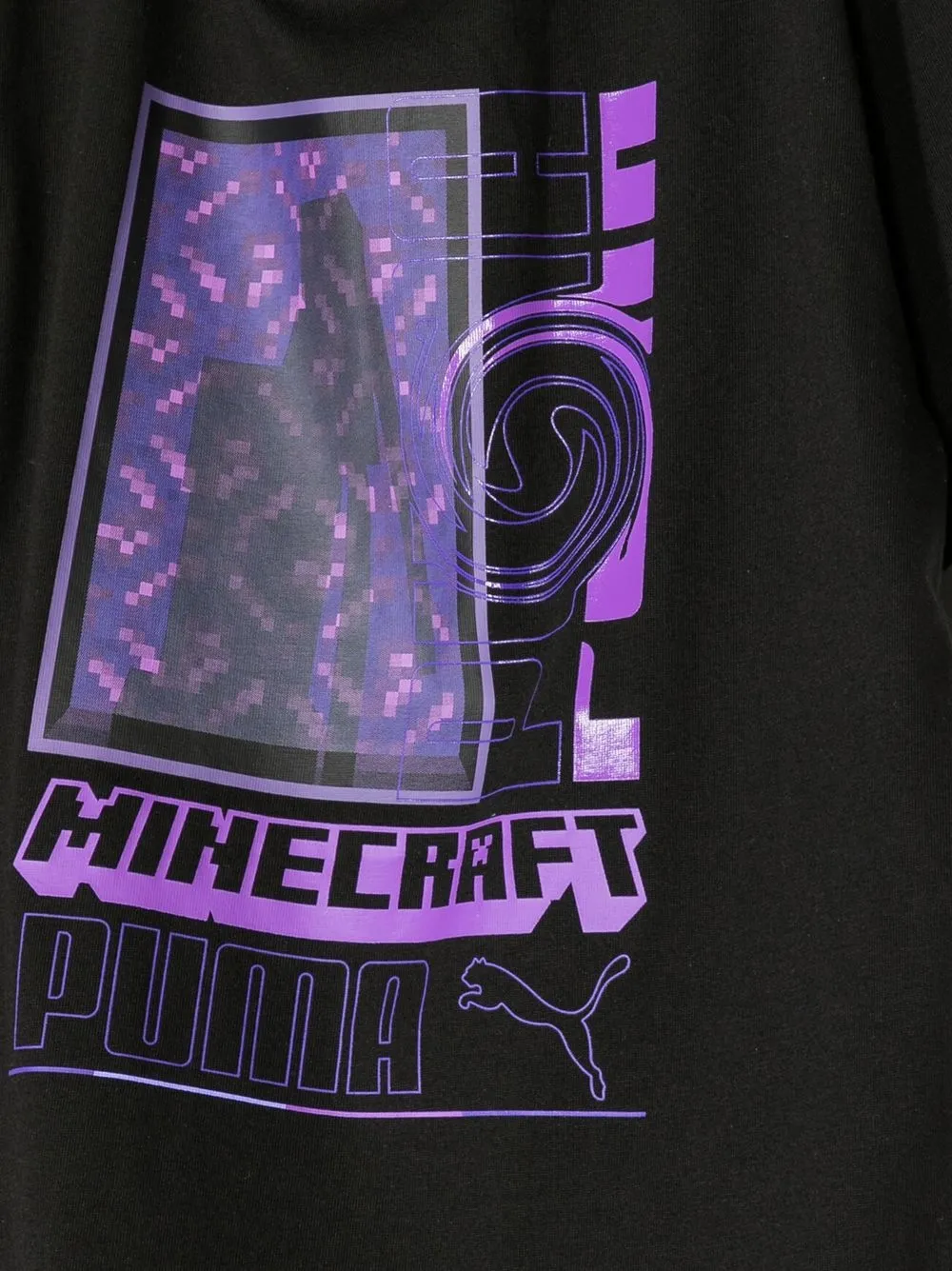  Puma Kids X Minecraft Graphic-print T-shirt - Black 