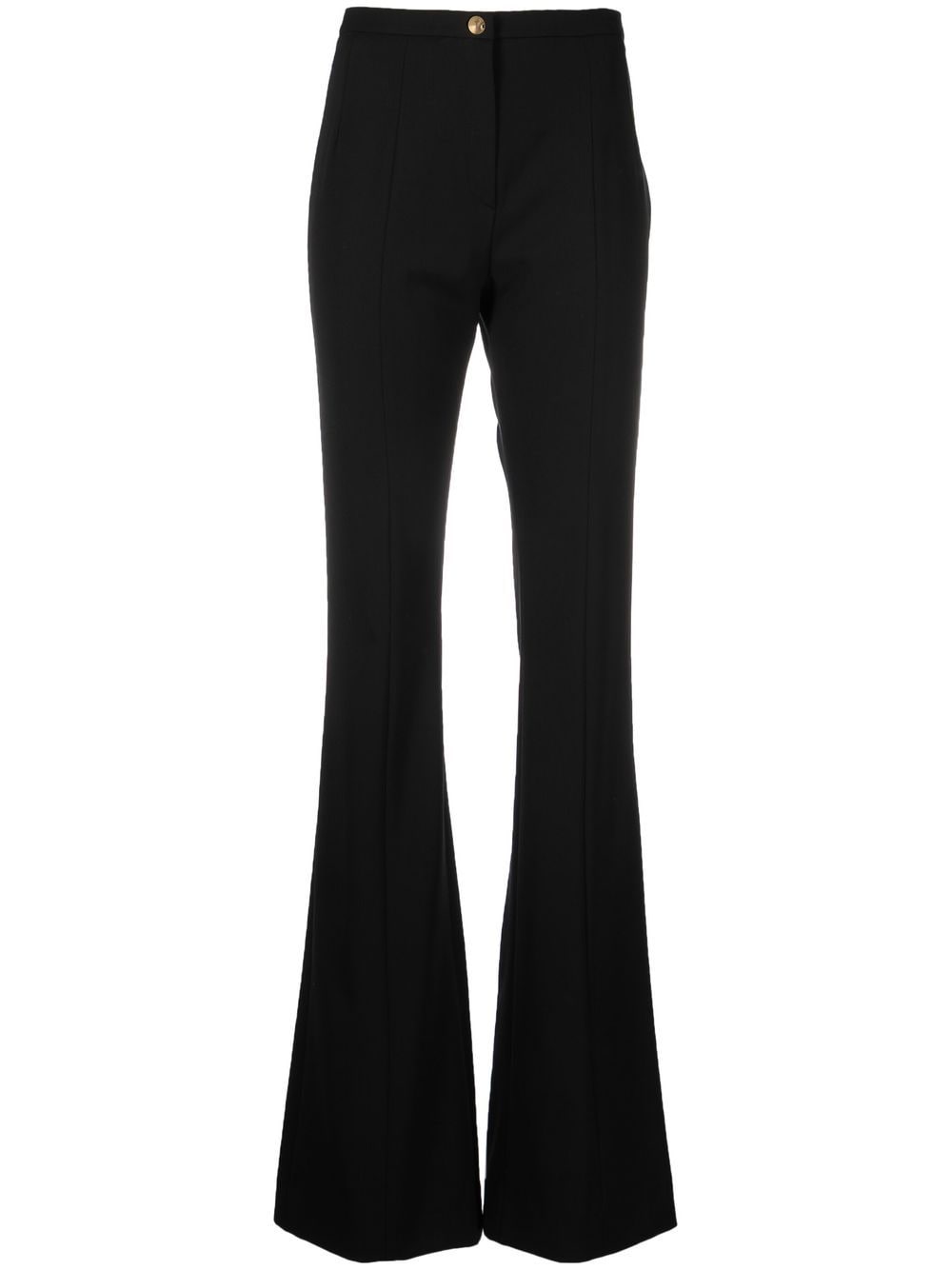 mid-rise flared trousers