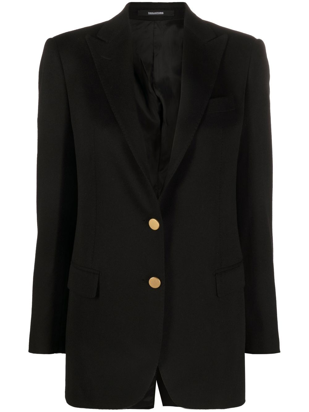 Tagliatore peak-lapel single-breasted blazer – Black