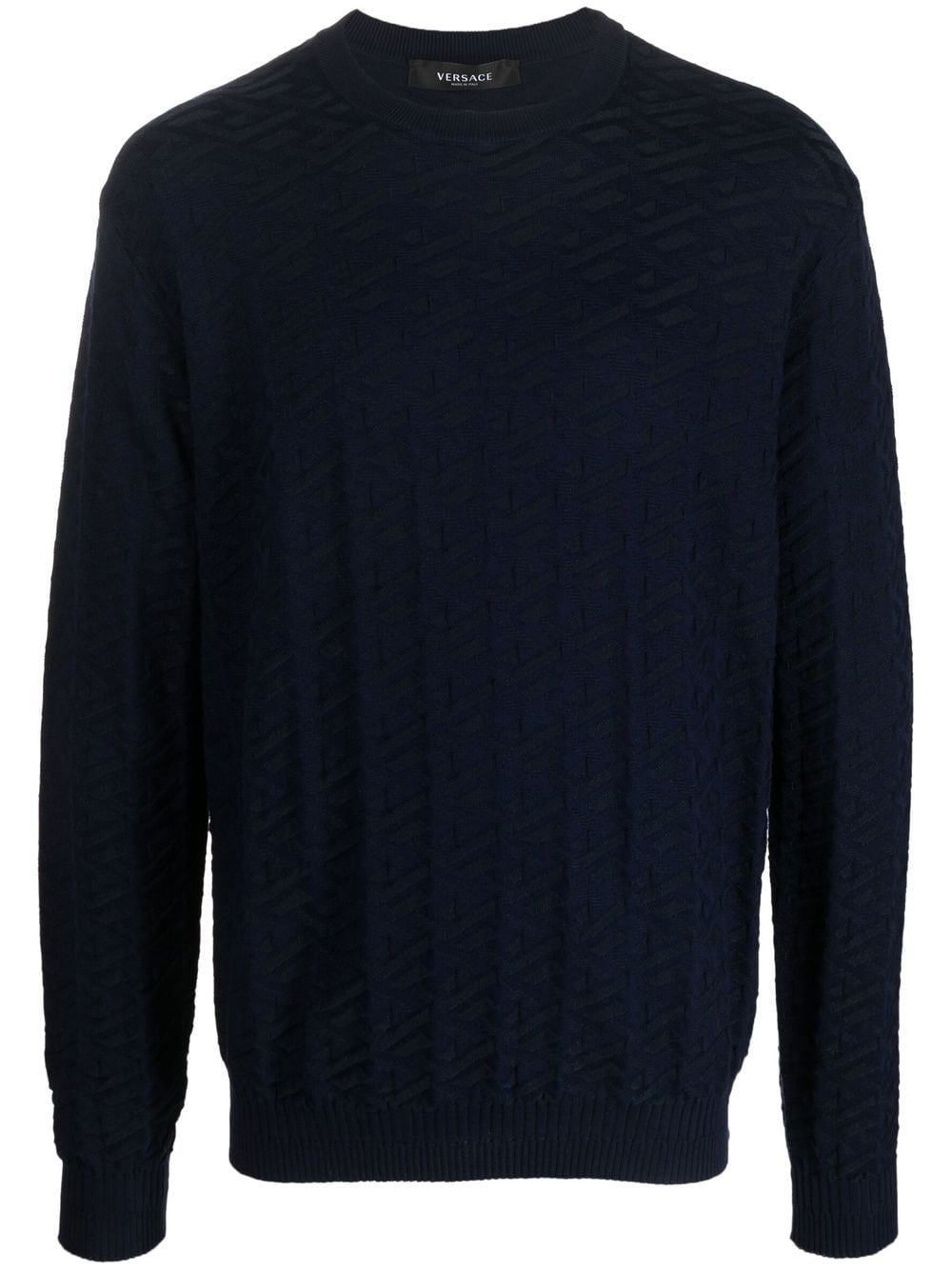 Versace La Greca jacquard crew neck sweater