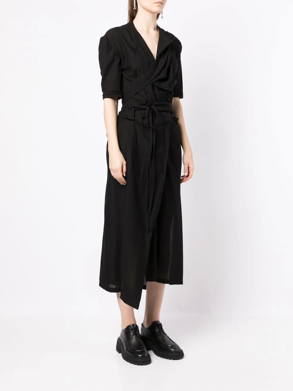  Yohji Yamamoto Mantel Mit Gürtel   Schwarz 