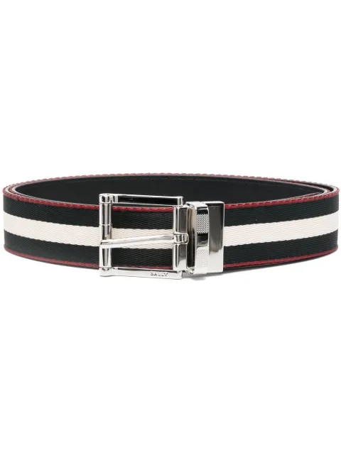 Bally striped buckle-fastening belt
