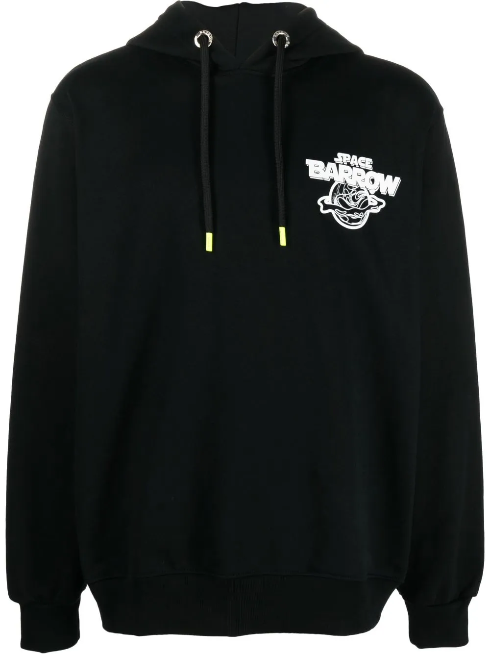 

BARROW space-logo print pullover hoodie - Black