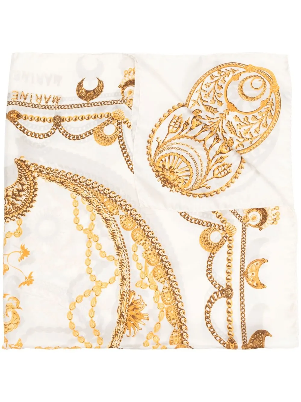 

Marine Serre Ornament Jewellery silk scarf - White