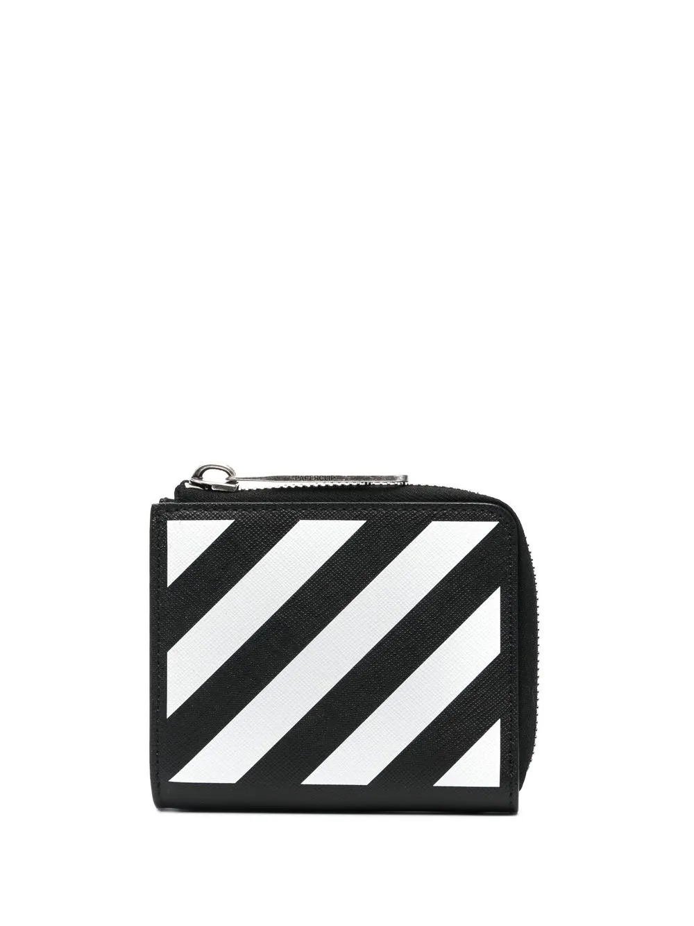 Off-White Leather Diagonals Compact Wallet - Black - One Size