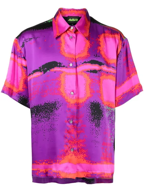 AGR kaleidoscopic-print silk shirt