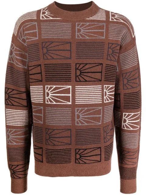  RASSVET suéter tejido en intarsia con ribete de canalé 