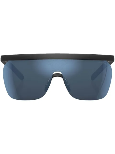 Giorgio Armani logo-print shield-frame sunglasses
