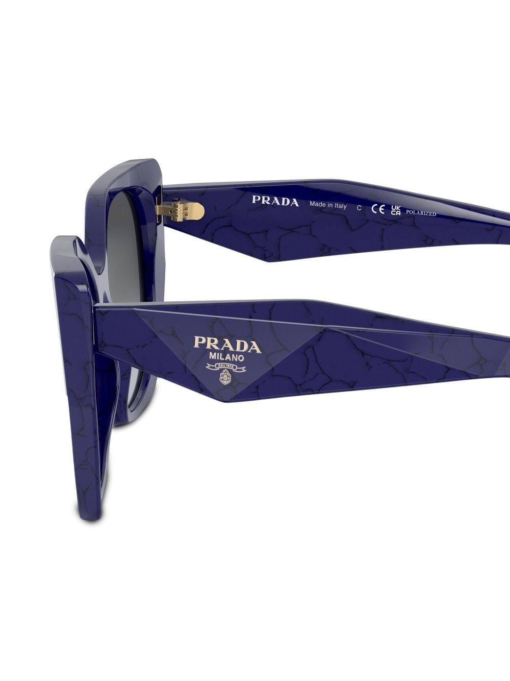 Shop Prada Logo Cat-eye Frame Sunglasses In Black