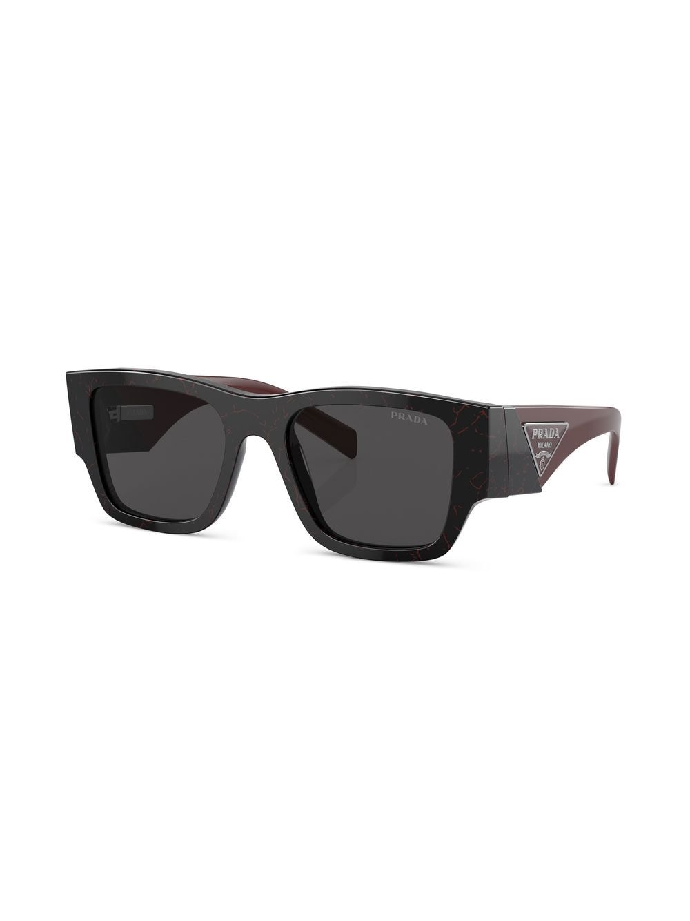 Shop Prada Logo-arm Square-frame Sunglasses In Black