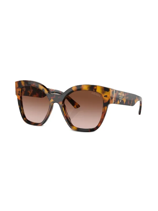 Prada Eyewear tortoiseshell-effect cat-eye Sunglasses | Green